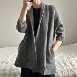 Polo Ralph Lauren Gray Merino Wool Cashmere Shawl Collar Cardigan Size M